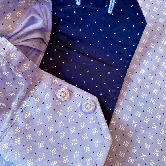 English Laundry Blue Patterned Dress Shirt - Picture 5 of 10